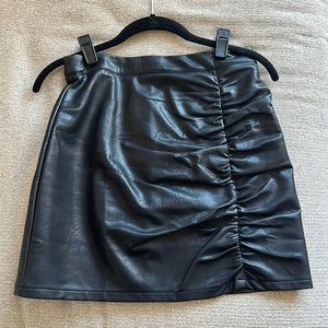 MINKPINK Vegan Leather Black Skirt